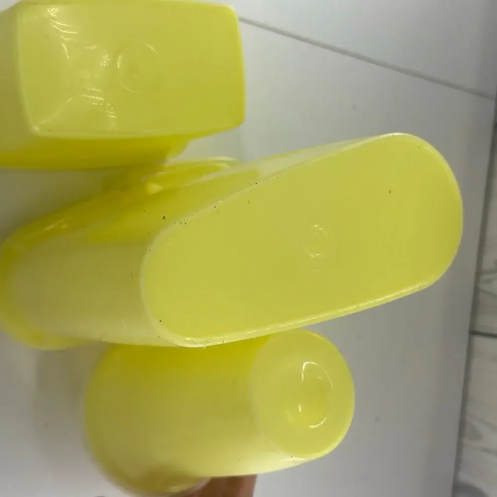 VTG Yellow Tupperware Lot of 3 - 2 Beverage & Storage w/ Lids 1243, 587, 844